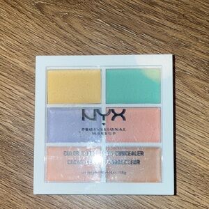 NYX Professional Makeup Concealer Palette with Yellow, Green, Purple, and Peach